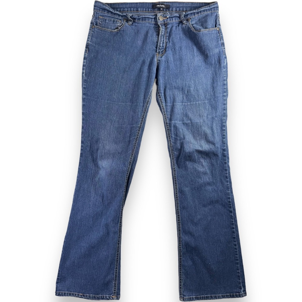 Womens Size 12 Mid-rise Boot Cut Jeans Stretch Pants Daisy Fuentes Blue Jeans